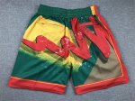 NBA Seattle Supersonics Just don shorts Rouge jaune